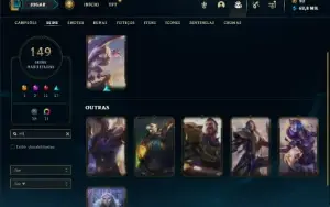 Platina 2 com TODOS os champs e 149 Skins ( MAIN ADC / SUP )