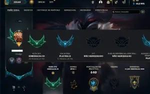 Platina 2 com TODOS os champs e 149 Skins ( MAIN ADC / SUP )