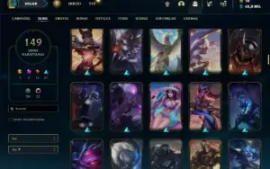 Platina 2 com TODOS os champs e 149 Skins ( MAIN ADC / SUP )