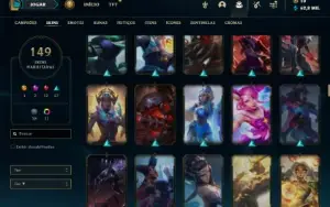 Platina 2 com TODOS os champs e 149 Skins ( MAIN ADC / SUP )