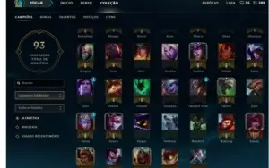 CONTA LOL 82CHAMPS/22SKINS/25ICONES/3PAGSRUNA PLATINA IV
