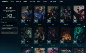 Unranked com TODOS os champs e 268 Skins ( Nivel 465 )