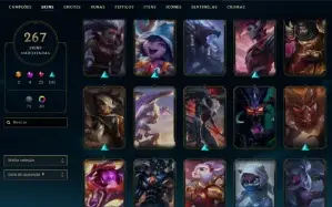 Unranked com TODOS os champs e 268 Skins ( Nivel 465 )