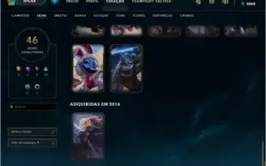 Conta platina c/ 46 skins 116 champs, conta gold de brinde