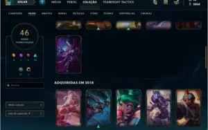 Conta platina c/ 46 skins 116 champs, conta gold de brinde