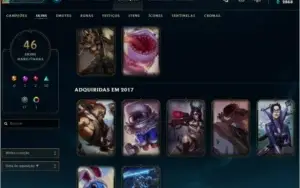 Conta platina c/ 46 skins 116 champs, conta gold de brinde