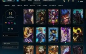 Conta platina c/ 46 skins 116 champs, conta gold de brinde