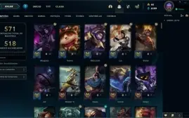 Conta League of Legends Level 352 com 292 skins