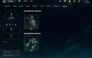 Conta Unranked com 42 Champs e 14 Skins + 4 Fragmentos