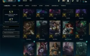 Conta Unranked com 42 Champs e 14 Skins + 4 Fragmentos