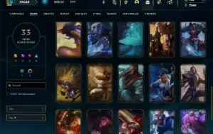 Platina 4 com 85 Champs e 33 Skins +1 Fragmento