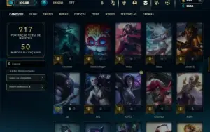 Platina 4 com 85 Champs e 33 Skins +1 Fragmento