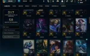 Platina 4 com 85 Champs e 33 Skins +1 Fragmento