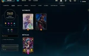 Conta lol 260 skins, todos champs, 40k de essencia azul