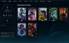Conta Smurf premiada com diversas skins habilitadas