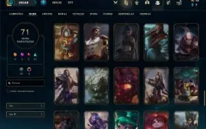 Conta bronze 2 com 115 Champs e 71 Skins ( MAIN JG )