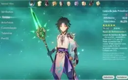 GENSHIN IMPACT CONTA COM XIAO JEAN KEQING LANÇA DE JADE AR35
