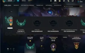 Conta Platina 4 com TODOS os champs e 469 Skins+ 7 Prestigio