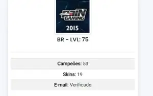 Vendo conta de lol lvl 75 com skins unraked