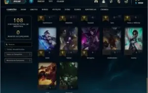 Conta ouro 4 com 9 skins e 47 champs