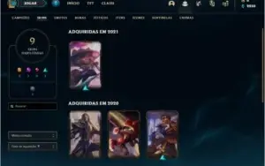 Conta ouro 4 com 9 skins e 47 champs