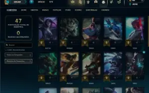 Ouro 3 com 30 Champs e 5 Skins + 1 Fragmento