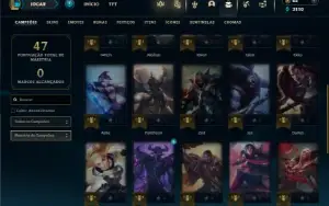 Ouro 3 com 30 Champs e 5 Skins + 1 Fragmento