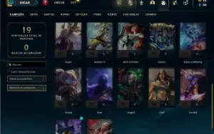 Unranked com 27 Champs e 3 Skins + 2 Fragmentos