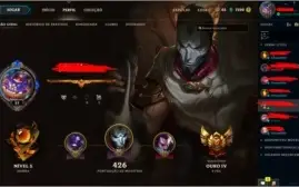 CONTA LEAGUE OF LEGENDS GOLD 4 COM MUITAS SKINS