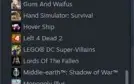 Conta steam (683,19 reais gastos) 35 jogos na biblioteca