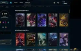 Conta League of legends 115 Champs + 132 Skins + 101 icones.