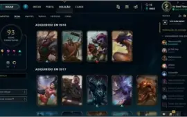 Conta LOL- GOLD 2- 93 SKINS-10 PÁGINAS DE RUNAS