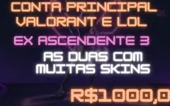 Conta Valorant Ex Ascendente 3 - Com Skins