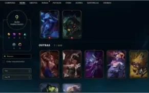 Conta de LoL - Season 2 // Unranked // 59 campeões / 9 skins