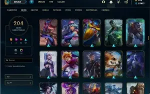 Conta Unranked com 93 Champs e 204 Skins + 1 Prestigio