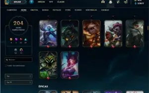 Conta Unranked com 93 Champs e 204 Skins + 1 Prestigio