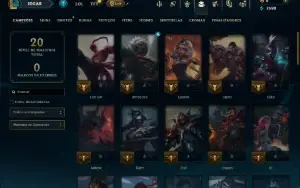 Ouro 2 com 55 Champs e 5 Skins