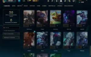 Ouro 2 com 55 Champs e 5 Skins