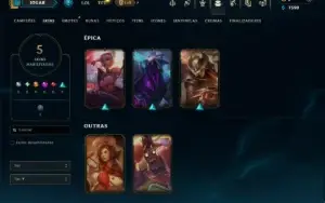 Ouro 2 com 55 Champs e 5 Skins