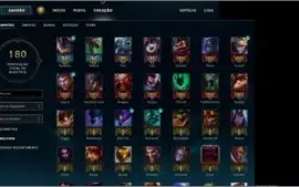 CONTA G V + de 70 skins e 100 champs pronta p joga!
