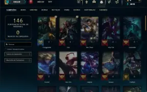 Platina 4 com 60 Champs e 19 Skins