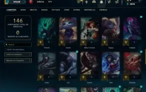 Platina 4 com 60 Champs e 19 Skins