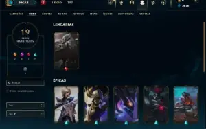 Platina 4 com 60 Champs e 19 Skins