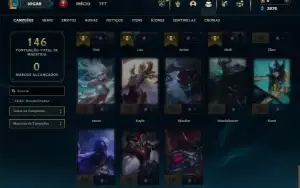 Platina 4 com 60 Champs e 19 Skins