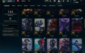Platina 4 com 60 Champs e 19 Skins