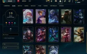 Platina 4 com 60 Champs e 19 Skins