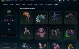 Conta LoL LVL499 com diversas skins lendárias. Veja as fotos