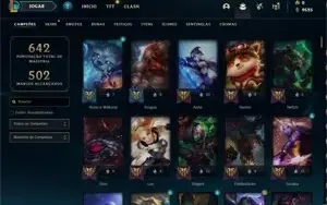 Conta LoL LVL499 com diversas skins lendárias. Veja as fotos