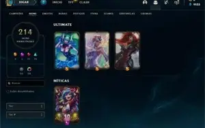 Conta LoL LVL499 com diversas skins lendárias. Veja as fotos