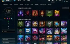 Conta LoL LVL499 com diversas skins lendárias. Veja as fotos